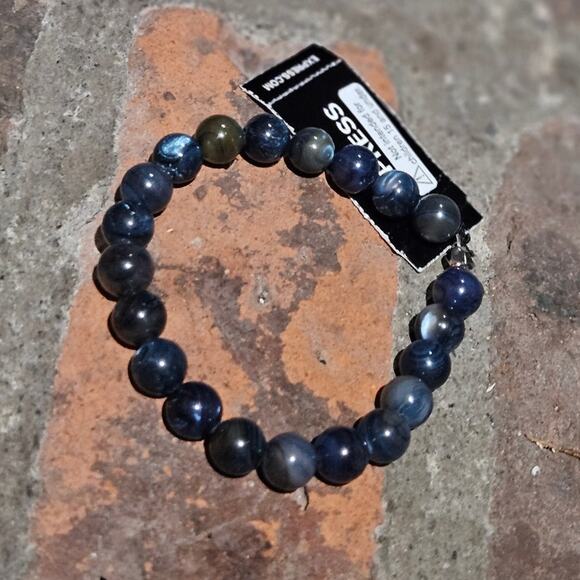 Express Genuine Stone Round Beads Stretch Bracelet ~ Bohemian Cottagecore Casual - Picture 3 of 4